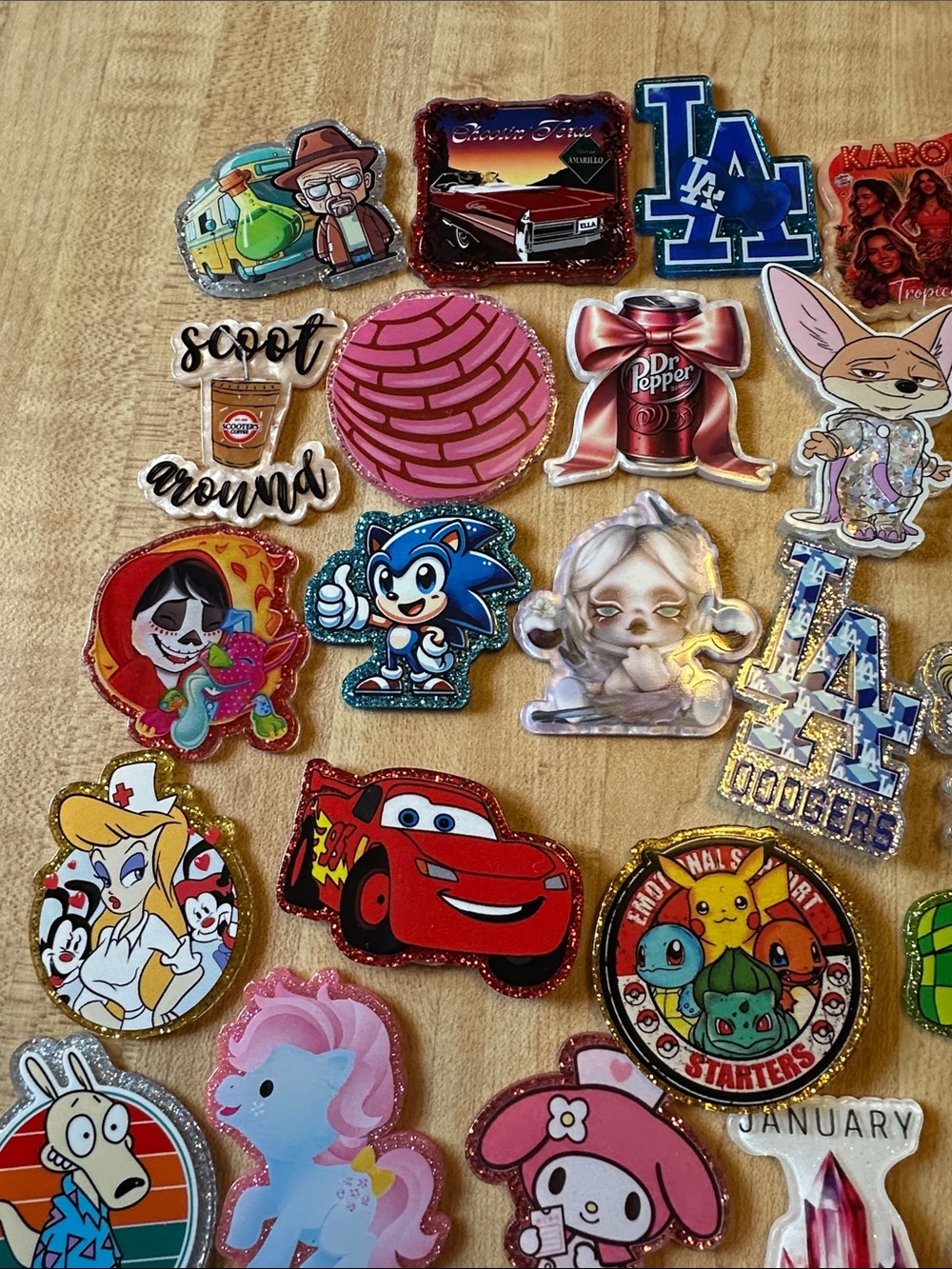 Assorted Acrylic Flat Back Charms- 72 various styles - Picture 2 of 10